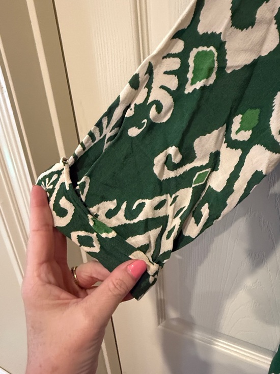 Zara green printed maxi dress, small - Picture 5 of 9